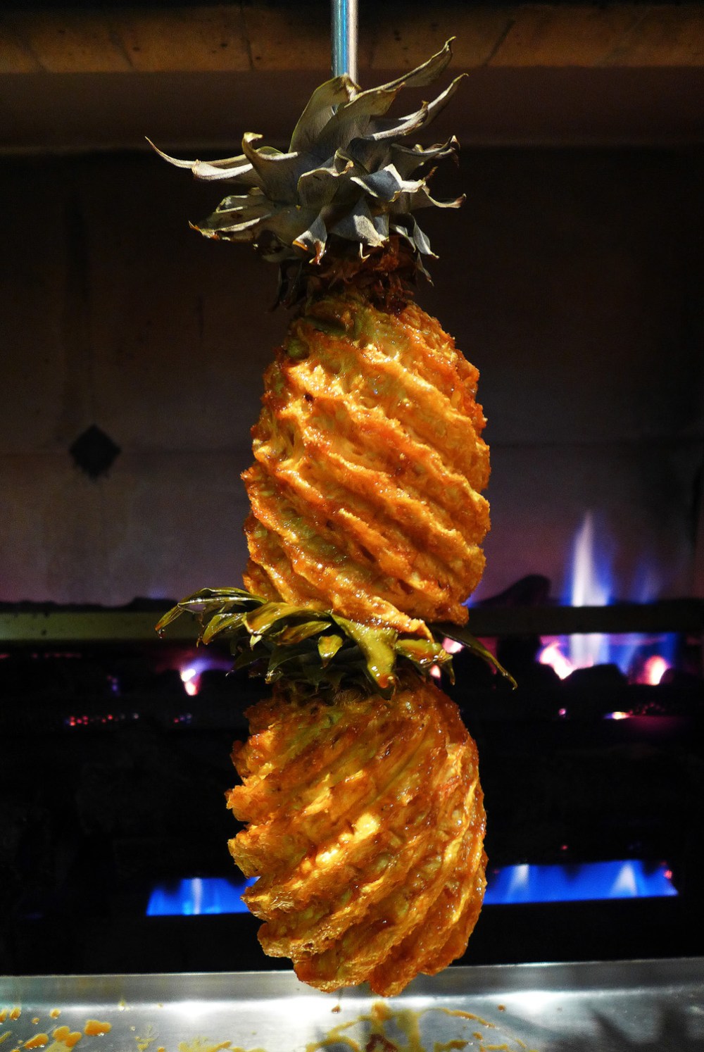 spit roast pineapple