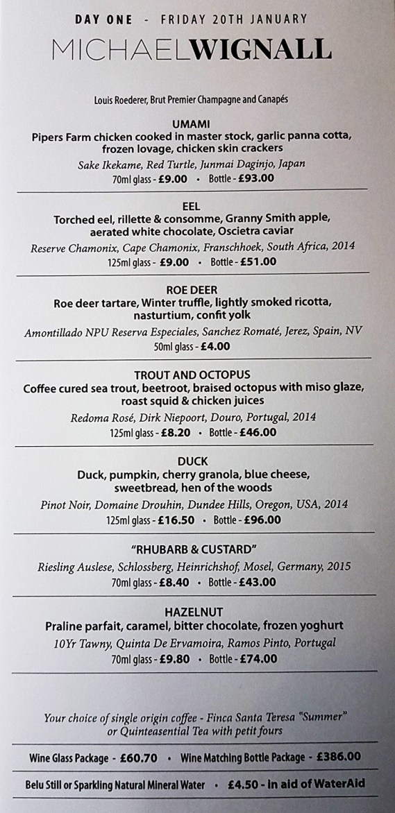 Michael wignall obsession17 at Northcote manor